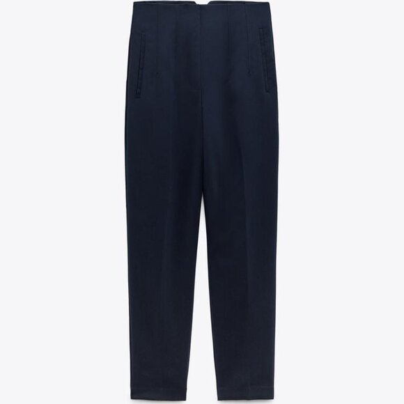 Zara Navy Blue High Waisted Pants - Picture 1 of 3